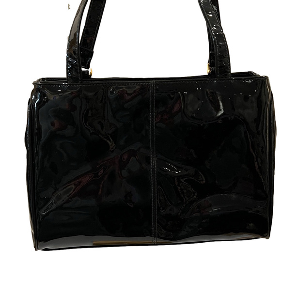 Gianni Bernini Black Patent Leather Shoulder Bag - Picture 6 of 17